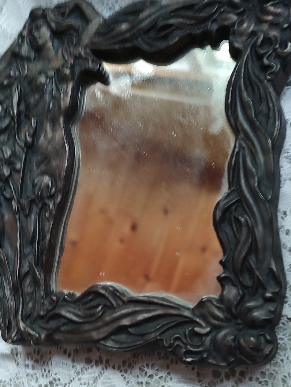 Mirror -Black Ornate Wall Mirror - Art Deco Style . Classic Decorative Accent
